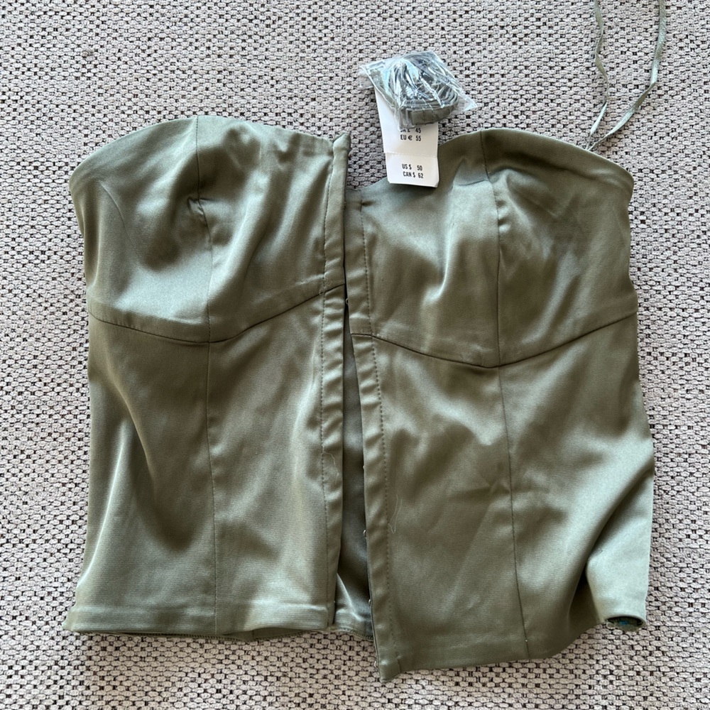 Sleek Strapless Satin Top